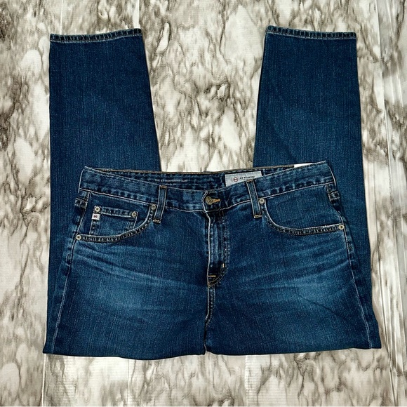 Adriano Goldschmied Sz 32R Distressed Knees Medium Wash Denim Blue Jean Normcore - Picture 2 of 7